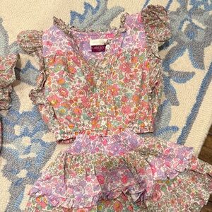 Love Shack fancy liberty  skirt with Ruffles and matching top.Size 3/4 worn once